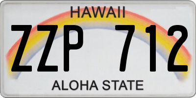 HI license plate ZZP712