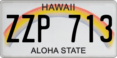 HI license plate ZZP713