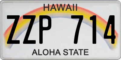 HI license plate ZZP714