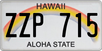 HI license plate ZZP715