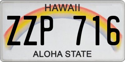 HI license plate ZZP716