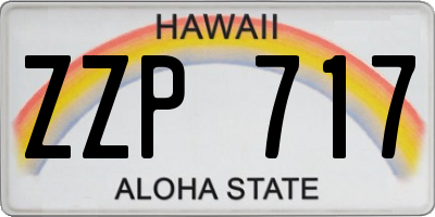 HI license plate ZZP717