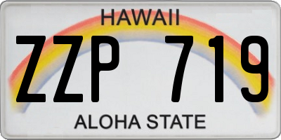 HI license plate ZZP719