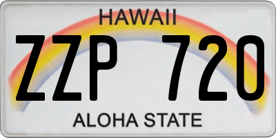 HI license plate ZZP720