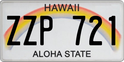 HI license plate ZZP721