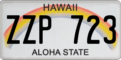 HI license plate ZZP723