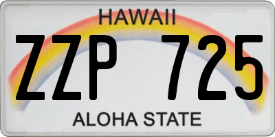 HI license plate ZZP725