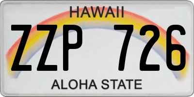 HI license plate ZZP726