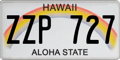 HI license plate ZZP727