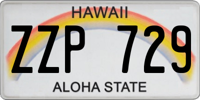 HI license plate ZZP729