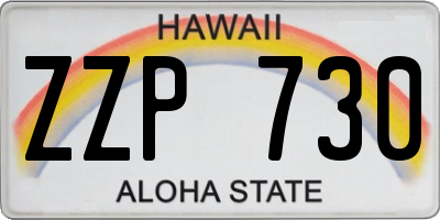 HI license plate ZZP730