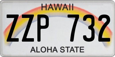 HI license plate ZZP732