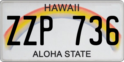 HI license plate ZZP736