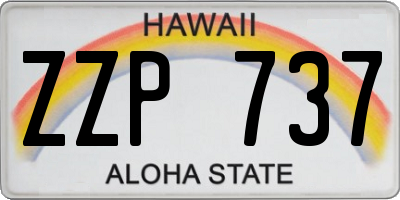 HI license plate ZZP737