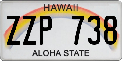 HI license plate ZZP738