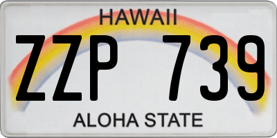 HI license plate ZZP739