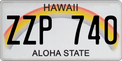 HI license plate ZZP740