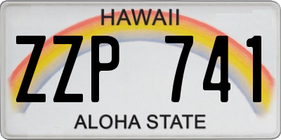 HI license plate ZZP741