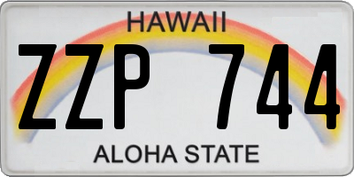 HI license plate ZZP744