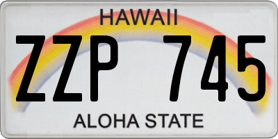 HI license plate ZZP745