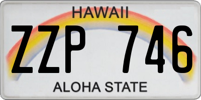 HI license plate ZZP746