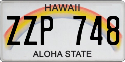 HI license plate ZZP748