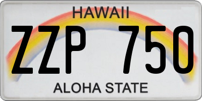 HI license plate ZZP750