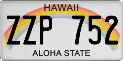 HI license plate ZZP752