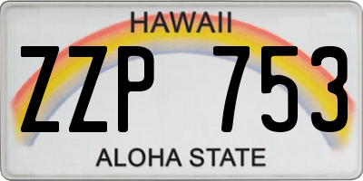 HI license plate ZZP753