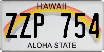 HI license plate ZZP754