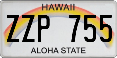 HI license plate ZZP755