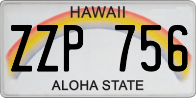 HI license plate ZZP756