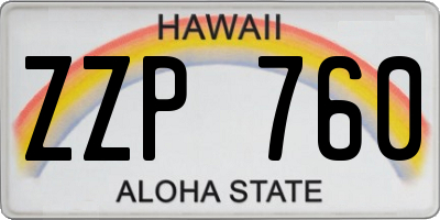 HI license plate ZZP760