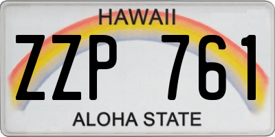 HI license plate ZZP761