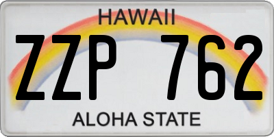 HI license plate ZZP762