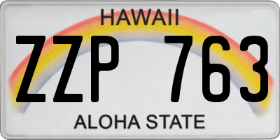 HI license plate ZZP763