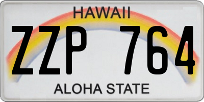 HI license plate ZZP764