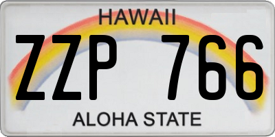 HI license plate ZZP766