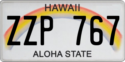 HI license plate ZZP767