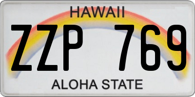 HI license plate ZZP769