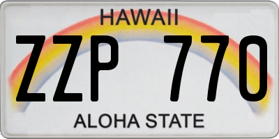 HI license plate ZZP770