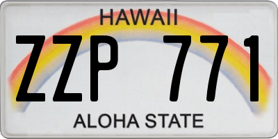 HI license plate ZZP771