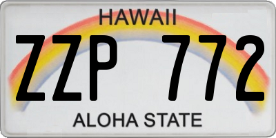 HI license plate ZZP772