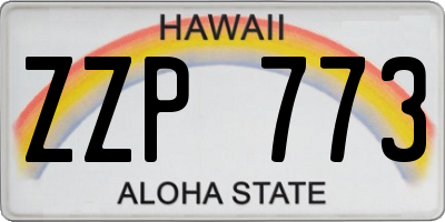 HI license plate ZZP773