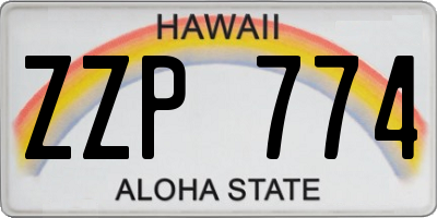 HI license plate ZZP774