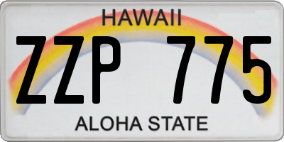 HI license plate ZZP775