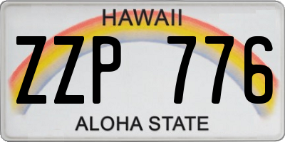 HI license plate ZZP776