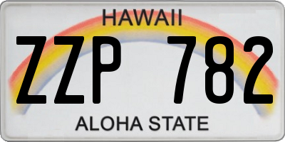 HI license plate ZZP782