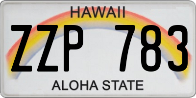 HI license plate ZZP783