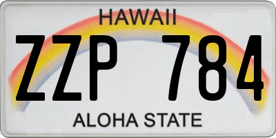 HI license plate ZZP784